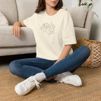 T-Shirt Dumbbell and flowers outline 5000