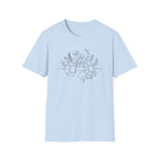 Dumbbell and Flowers Outline T-Shirt