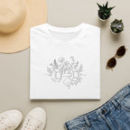 T-Shirt Dumbbell and flowers outline 5000