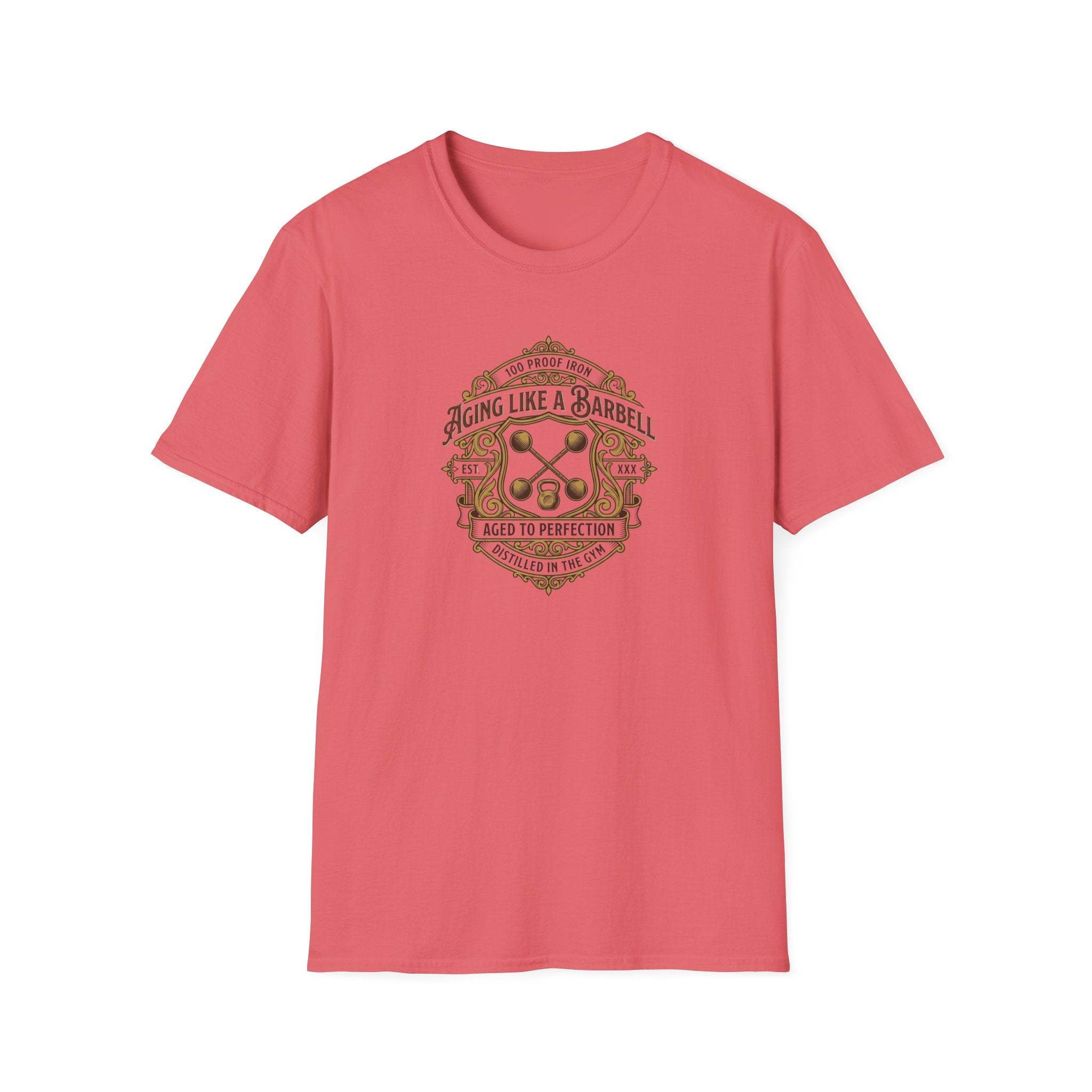 Aging like a Barbell crest logo t-shirt
