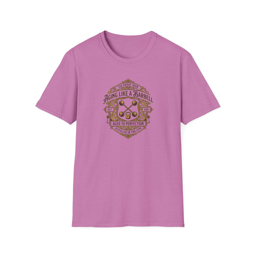 Aging like a Barbell crest logo t-shirt