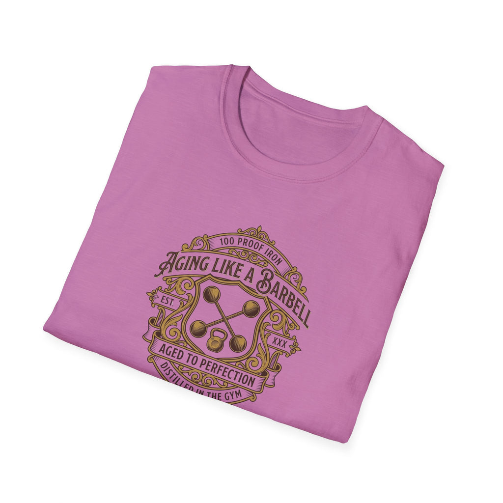 Aging like a Barbell crest logo t-shirt