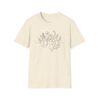 Dumbbell and Flowers Outline T-Shirt