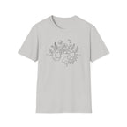 Dumbbell and Flowers Outline T-Shirt