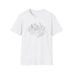 Dumbbell and Flowers Outline T-Shirt