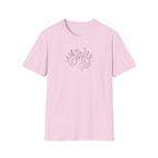 T-Shirt Dumbbell and flowers outline 5000