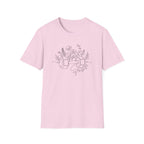 Dumbbell and Flowers Outline T-Shirt