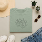 T-Shirt Dumbbell and flowers outline 5000