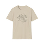 Dumbbell and Flowers Outline T-Shirt