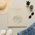 T-Shirt Dumbbell and flowers outline 5000