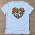 Light Blue Gym-ish Heart T-shirt — funny gym slogan, for women who train and laugh about it