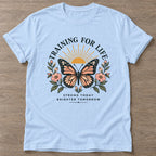 Light Blue Strong Today T-shirt — motivational slogan design, for women who train