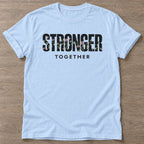 Light Blue Blooming Strength T-shirt — floral strength design, for women who train