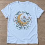 Light Blue Moonlight Recovery T-shirt — rest and recovery design, for women who train
