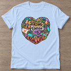 Light Blue Strong Enough T-shirt — body positive design, for every body in the gym