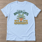 Light Blue Lifting Leaves T-shirt — floral strength design, for women who train