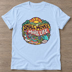 Light Blue Small Moves T-shirt — growth mindset design, for women building a habit