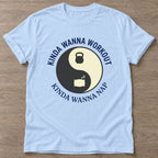 Light Blue Workout Nap Energy T-shirt — funny gym slogan, for women who train and laugh about it