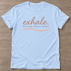 Light Blue Breathe Repeat T-shirt — rest and recovery design, for women who train