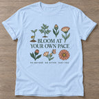 Light Blue Own Pace T-shirt — motivational slogan design, for women who train