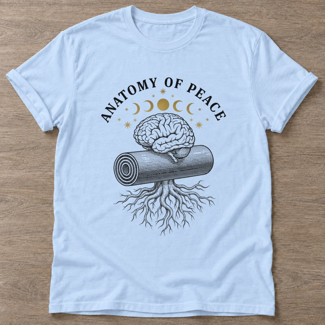 Light Blue Mindful Growth T-shirt — growth mindset design, for women building a habit