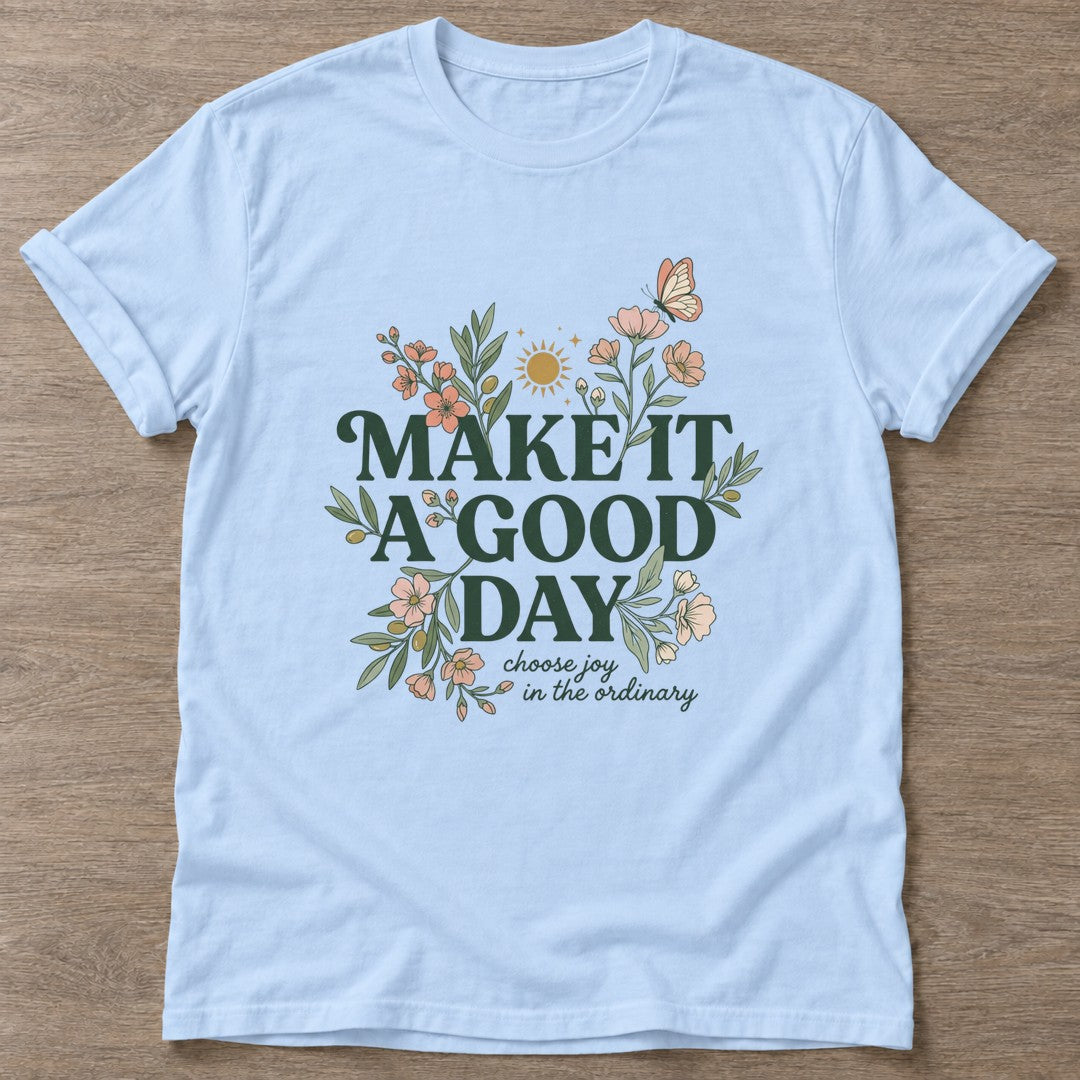 Light Blue Ordinary Moments T-shirt — motivational slogan design, for women who train