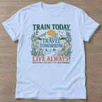 Light Blue Every Morning Matters T-shirt — motivational slogan design, for women who train