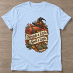 Light Blue Stretch And Spell T-shirt — rest and recovery design, for women who train