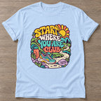 Light Blue Running Trails T-shirt — running design, for women who run