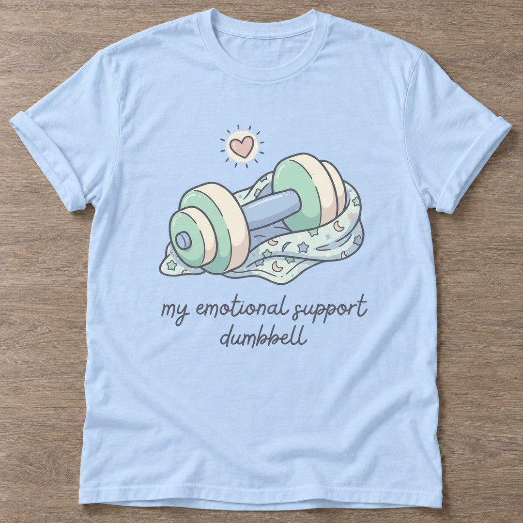 Light Blue Therapy Gains T-shirt — weightlifting design, for women who lift