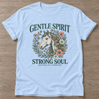 Light Blue Softness Is Strength T-shirt — rest and recovery design, for women who train