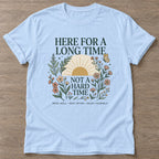 Light Blue Long Time Energy T-shirt — longevity training design, for women over 40
