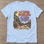Light Blue Fresh Air Fright T-shirt — walking club design, for women who walk