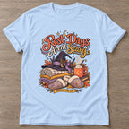 Light Blue Cozy Witch Era T-shirt — funny gym slogan, for women who train and laugh about it