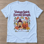 Light Blue Vintage Spirit T-shirt — longevity training design, for women over 40