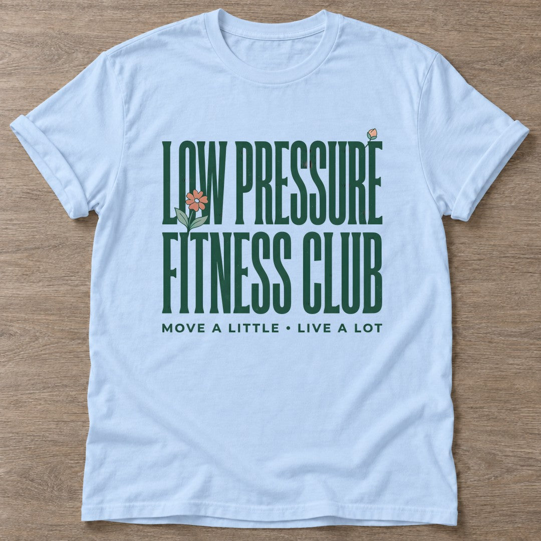 Light Blue Chill Gains T-shirt — funny gym slogan, for women who train and laugh about it
