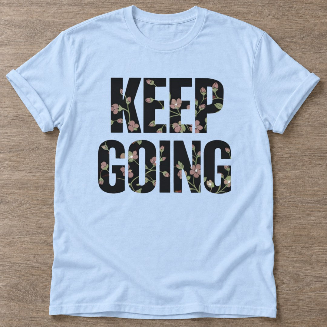Light Blue Growth Mode T-shirt — growth mindset design, for women building a habit
