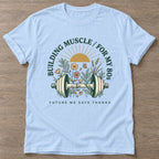 Light Blue Gratitude Gains T-shirt — growth mindset design, for women building a habit