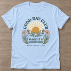 Light Blue Move Smile Live T-shirt — everyday workout design, for women who move