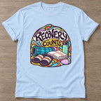 Light Blue Recovery Counts T-shirt — rest and recovery design, for women who train
