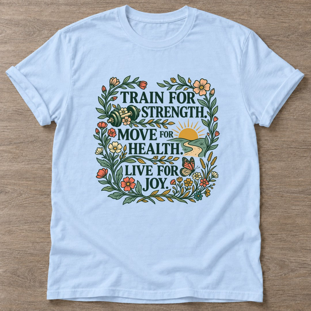 Light Blue Wellness Grows T-shirt — growth mindset design, for women building a habit