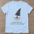 Light Blue Quietly Unbreakable T-shirt — rest and recovery design, for women who train