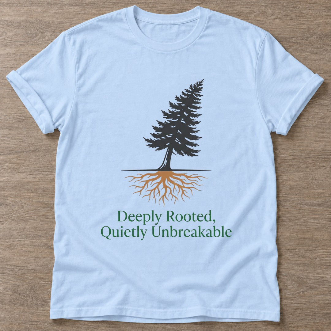Light Blue Quietly Unbreakable T-shirt — rest and recovery design, for women who train