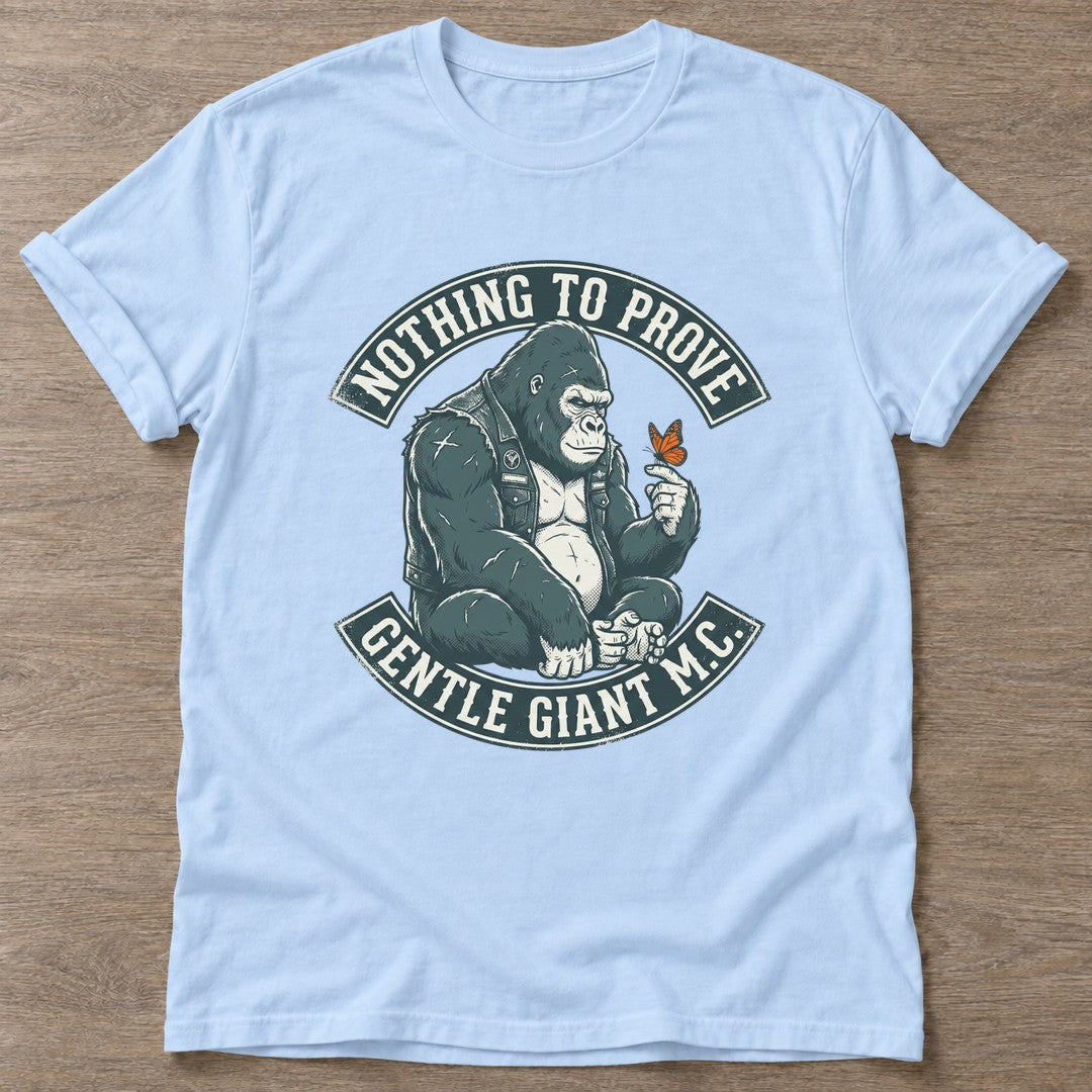 Light Blue Nothing To Prove T-shirt — body positive design, for every body in the gym