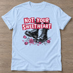 Light Blue Roses And Boots T-shirt — floral strength design, for women who train