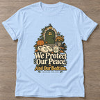 Light Blue Peace And Bedtime T-shirt — rest and recovery design, for women who train