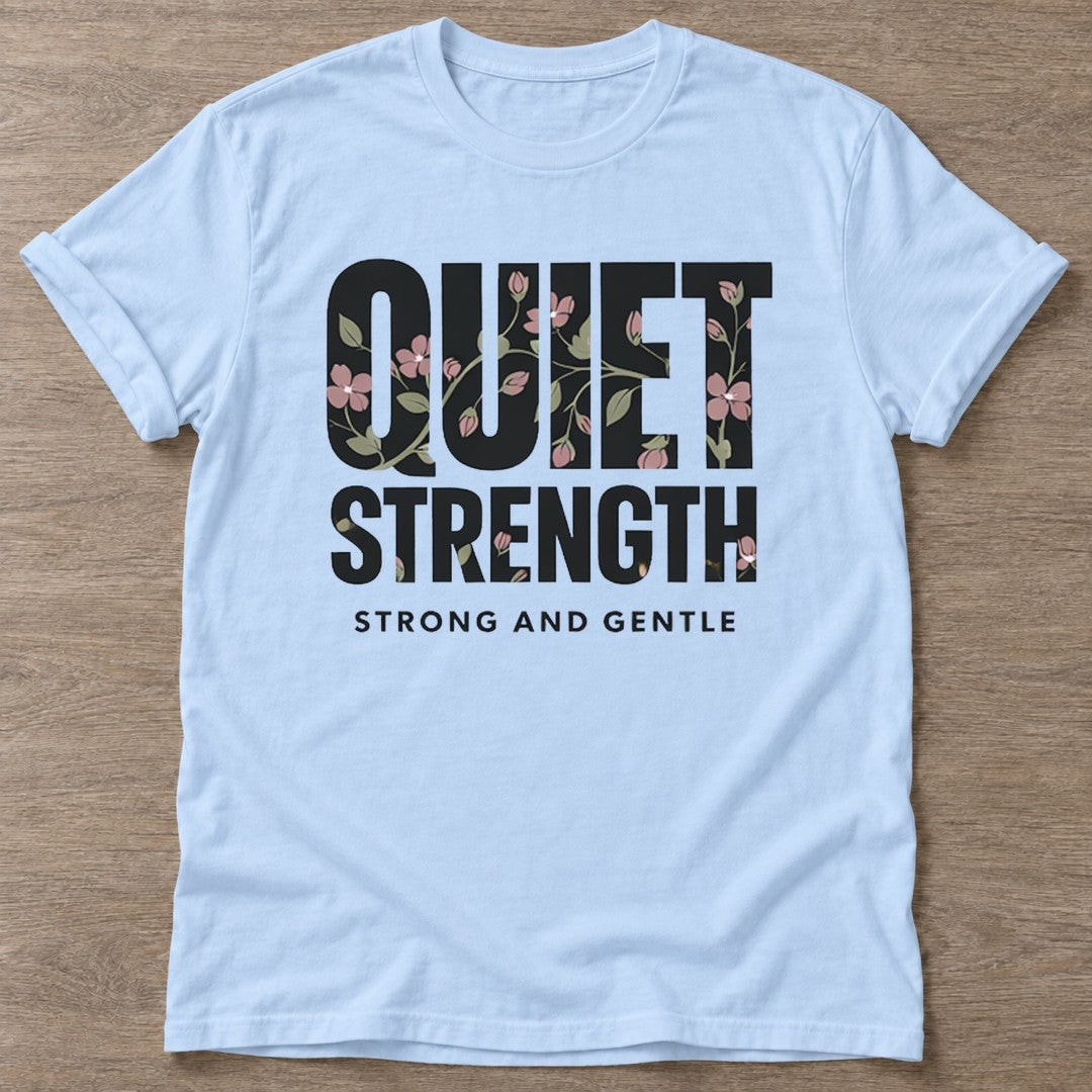 Light Blue Gentle Force T-shirt — rest and recovery design, for women who train