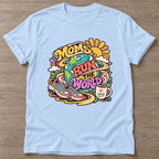Light Blue Run The World T-shirt — running design, for women who run