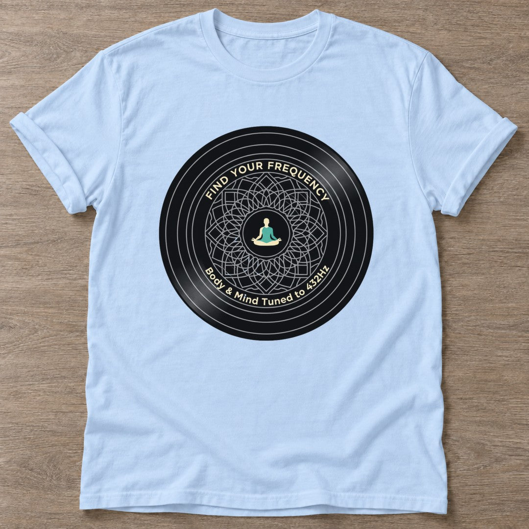 Light Blue Tuned To 432Hz T-shirt — rest and recovery design, for women who train
