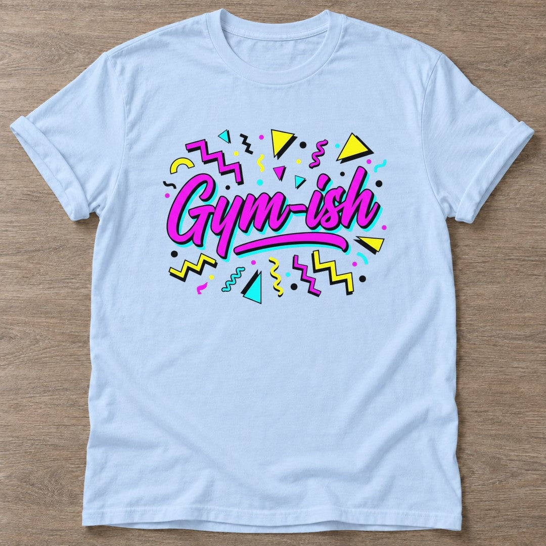 Light Blue Sweat Chaos T-shirt — funny gym slogan, for women who train and laugh about it